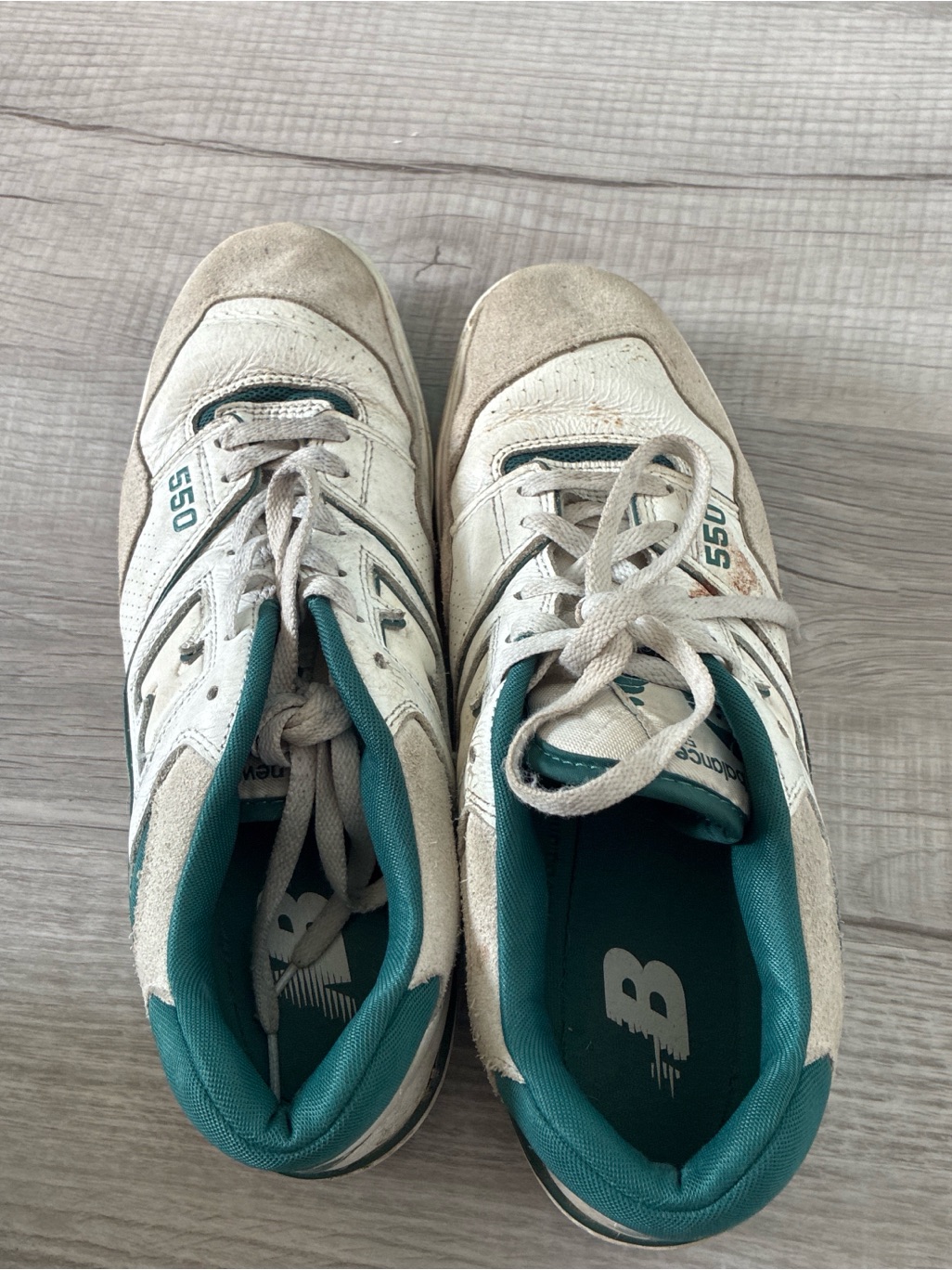 New Balance Kids 550 White And Teal Sport Sneakers